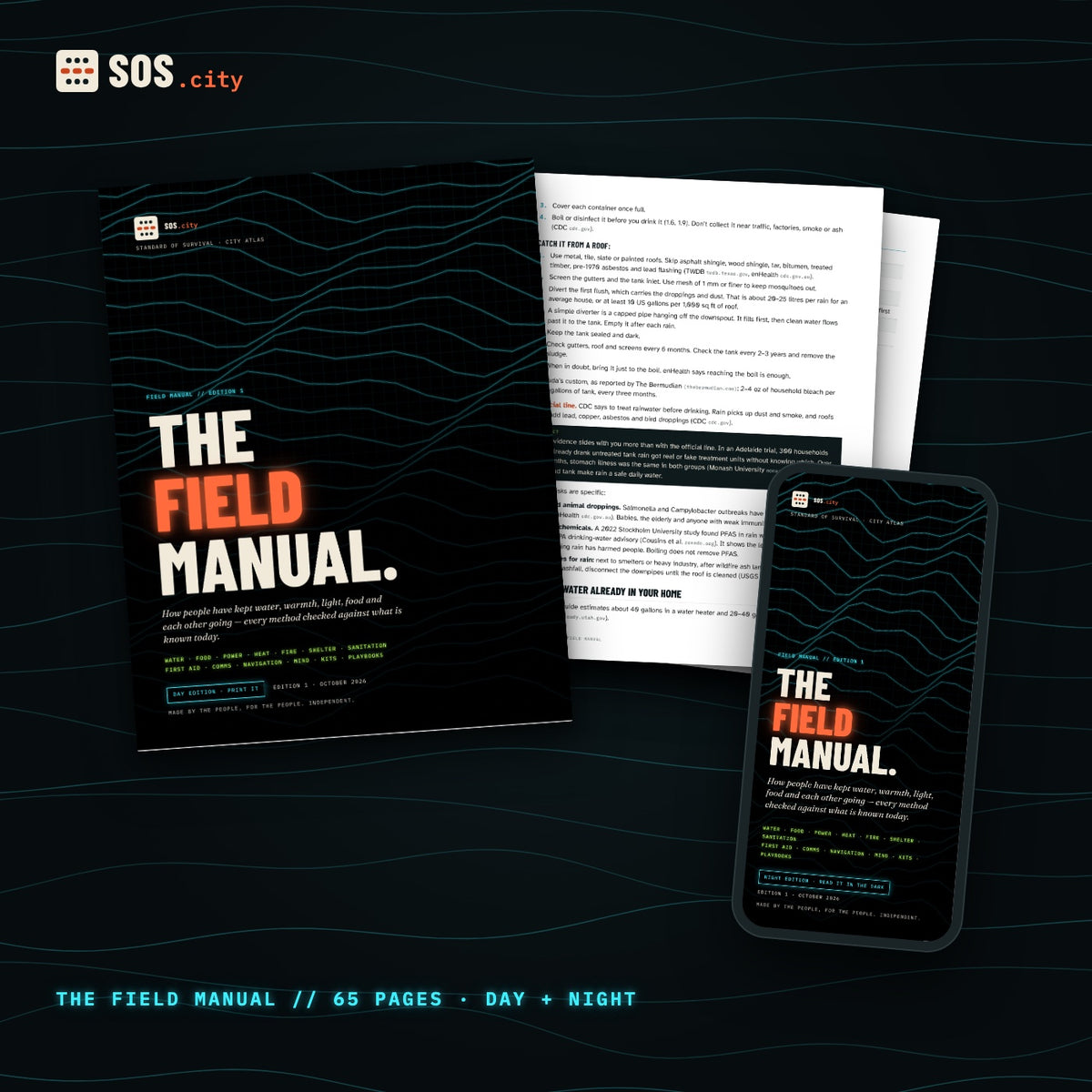 SOS.city The Field Manual: cover and pages, 65 pages